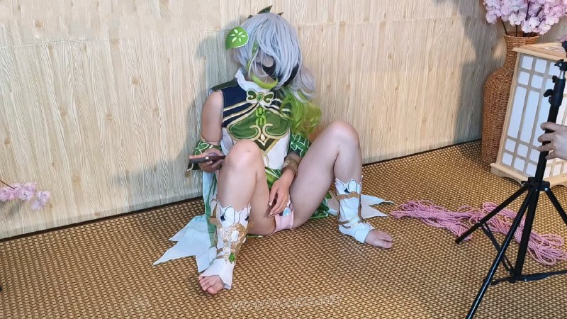 #时绳工作室【（女）《草神纳西妲（1）（正片）》】被禁忌知识污染的草神，啵啵贝+震懂棒沉浸式自慰，蟹缚“M字”强制开腿刺激，被强制高潮了好多次~~